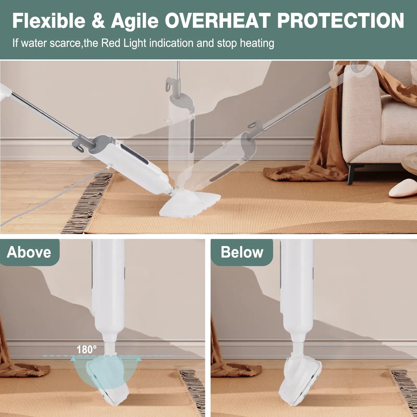 Portable floor cleaner, suitable for hardwood/tile/laminate/carpet floors