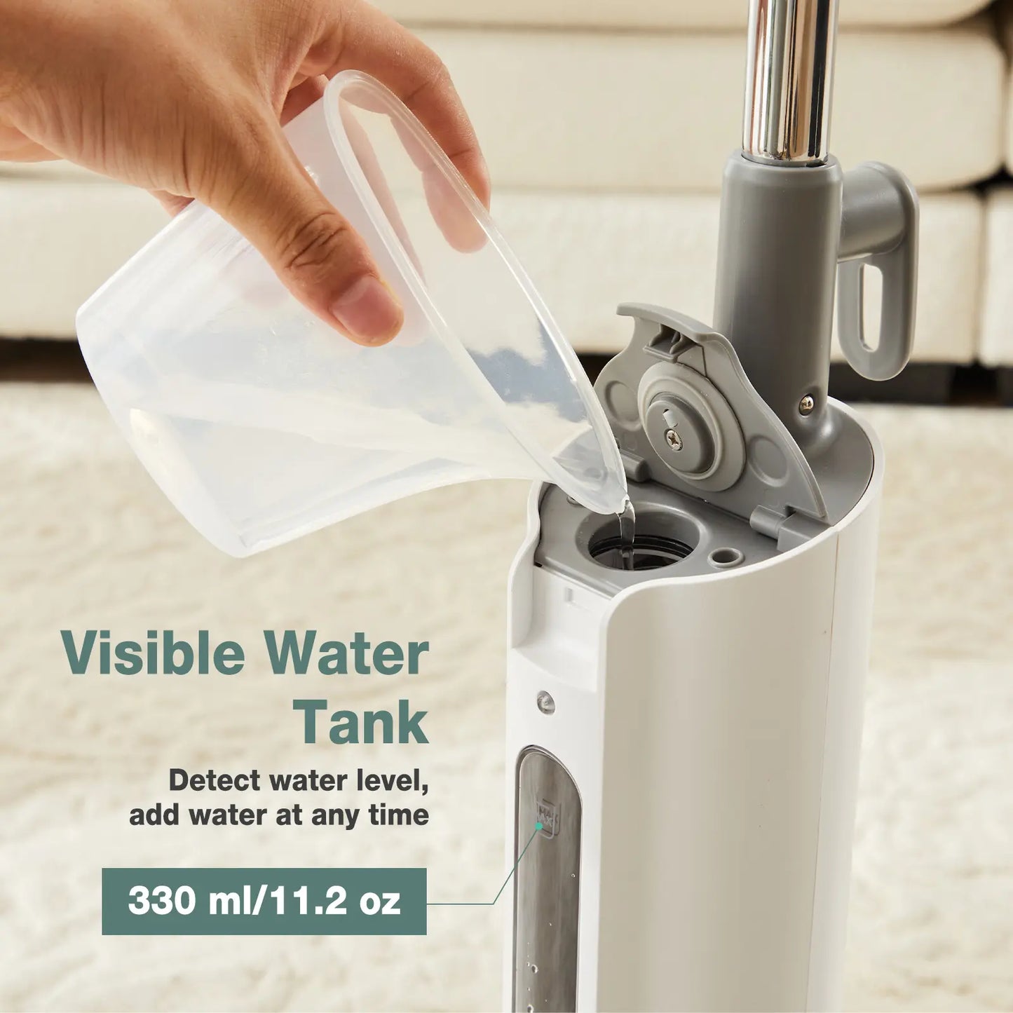 Portable floor cleaner, suitable for hardwood/tile/laminate/carpet floors