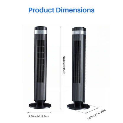 Tower fan for bedrooms, 28dB silent floor fan, suitable for home and office use.