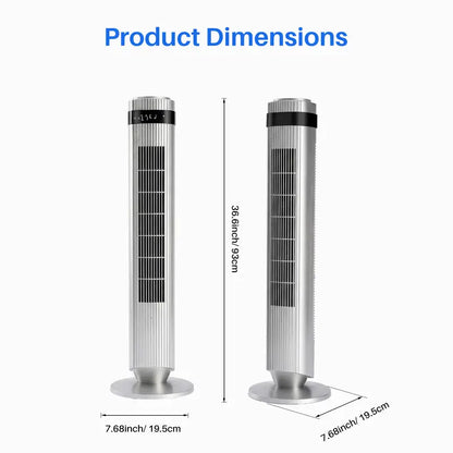 Tower fan for bedrooms, 28dB silent floor fan, suitable for home and office use.