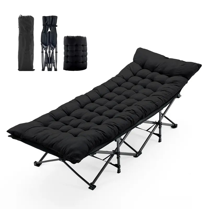 Adult camping bed, 6-position adjustable folding camping bed