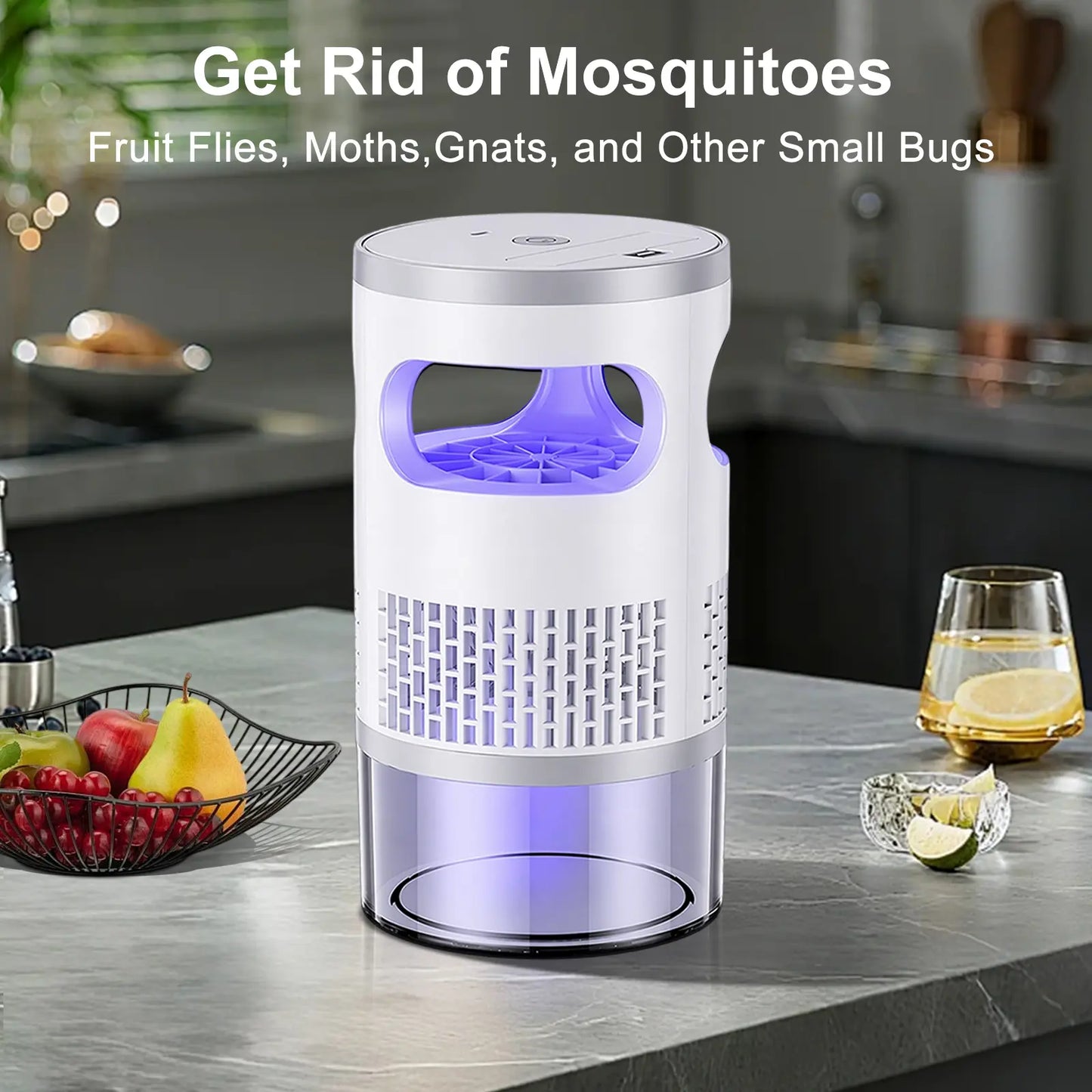 Indoor insect killer with light and suction cup, suitable for home use.